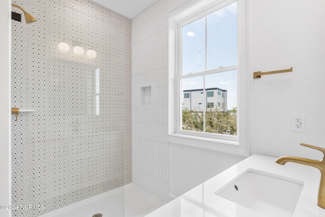 bathroom with a shower and sink