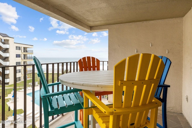 balcony with a water view