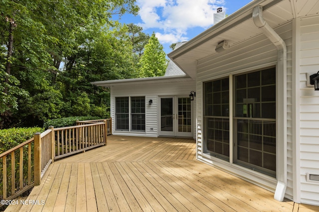 deck featuring french doors