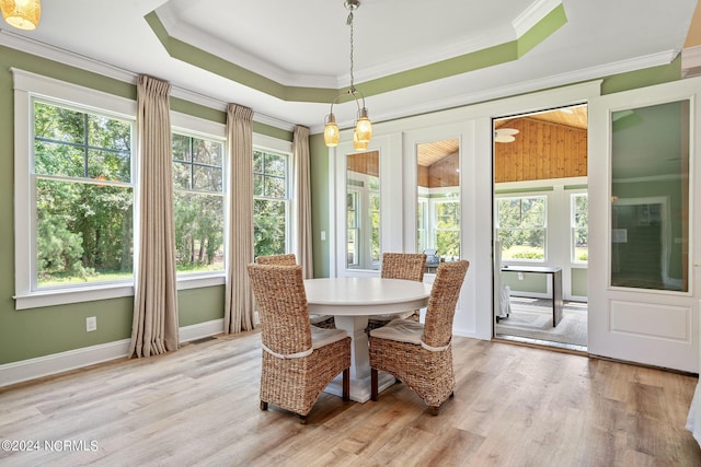 sunroom / solarium featuring french doors and a raised ceiling