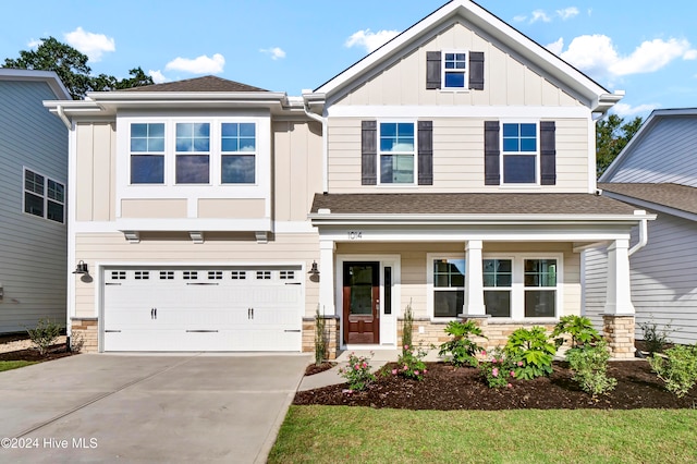 craftsman-style house with a garage