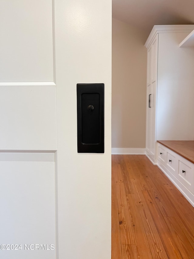 interior details featuring light hardwood / wood-style floors