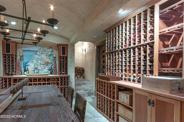 wine cellar featuring tile flooring