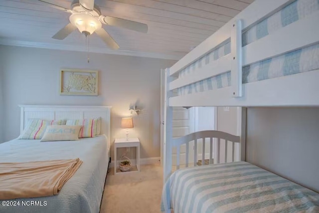 bedroom featuring carpet and ceiling fan