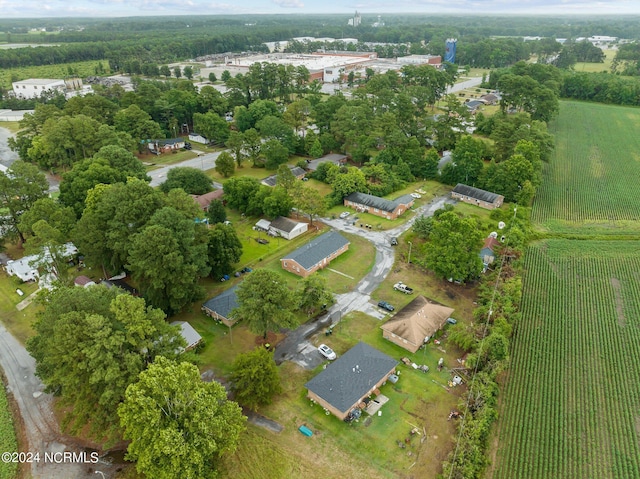 birds eye view of property featuring a rural view