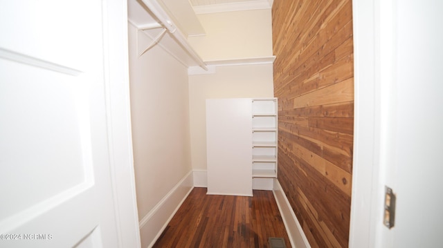 spacious closet with visible vents and wood finished floors