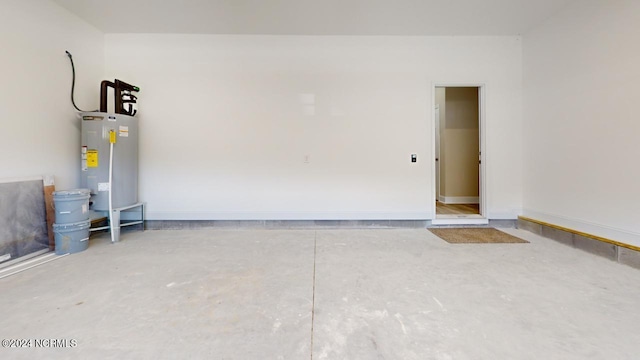 garage featuring electric water heater