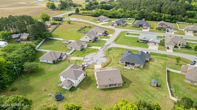 aerial view with a residential view