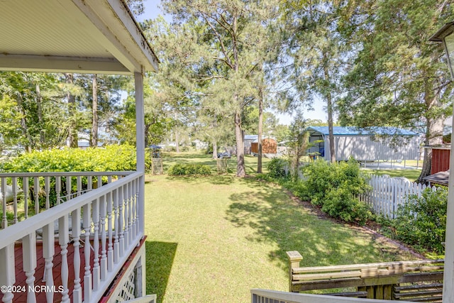 view of yard with fence