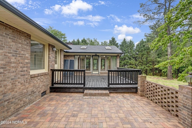 view of patio with a deck