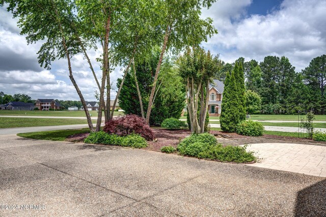 view of home's community with a lawn