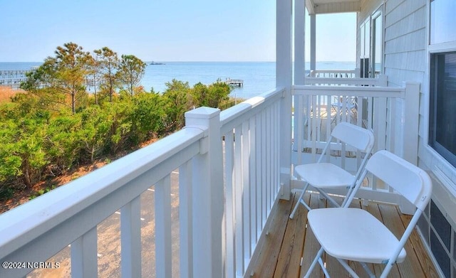 balcony with a water view