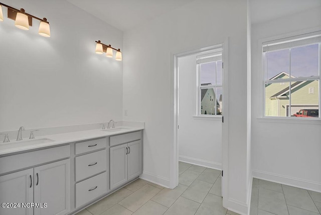 bathroom featuring tile patterned floors and vanity