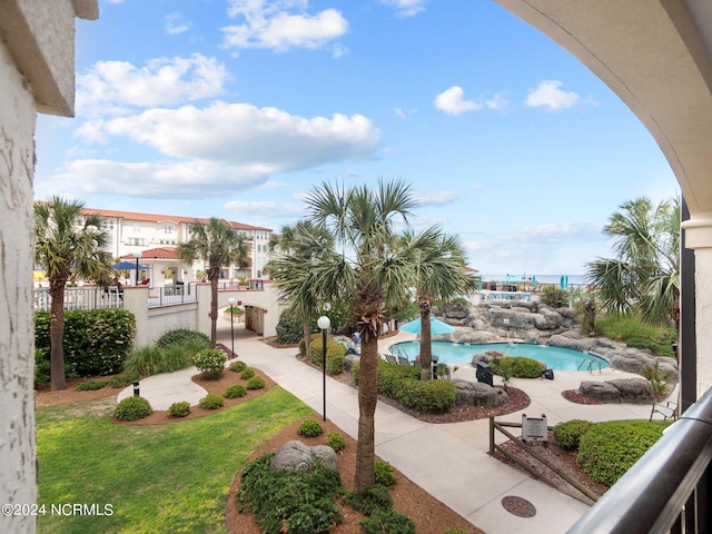 exterior space featuring a community pool