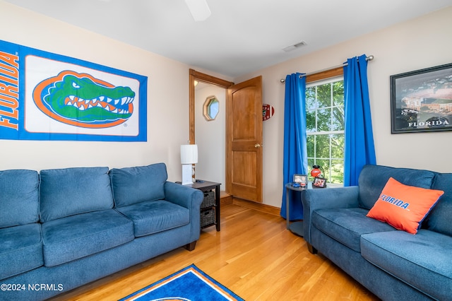 living room featuring hardwood / wood-style floors