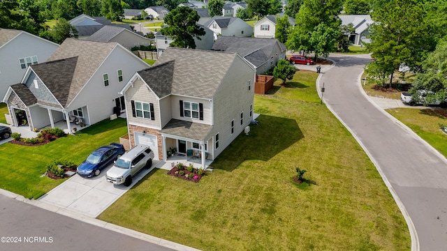 drone / aerial view featuring a residential view