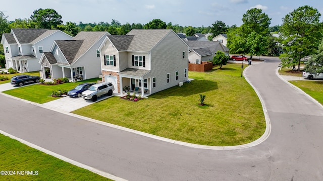 drone / aerial view featuring a residential view