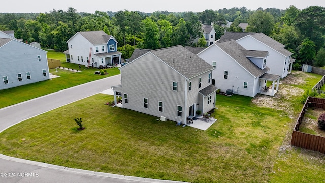 aerial view with a residential view