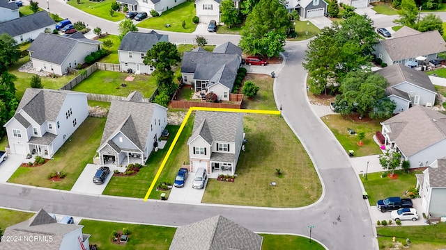 aerial view featuring a residential view