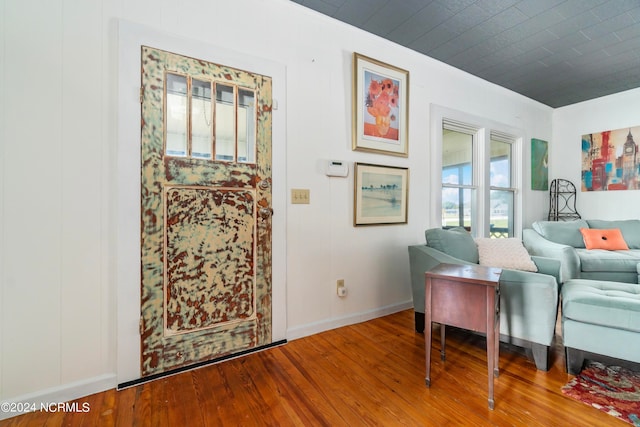 living room featuring wood-type flooring