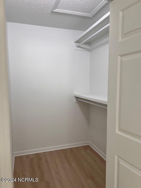 spacious closet with hardwood / wood-style flooring