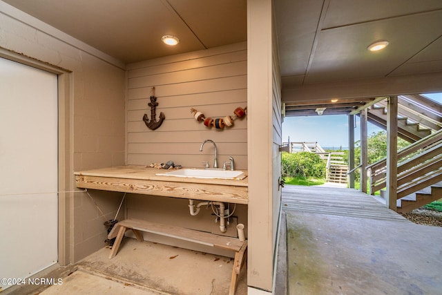 view of patio / terrace featuring sink