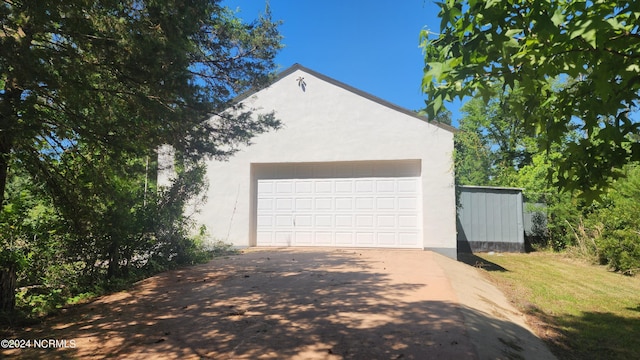 view of garage