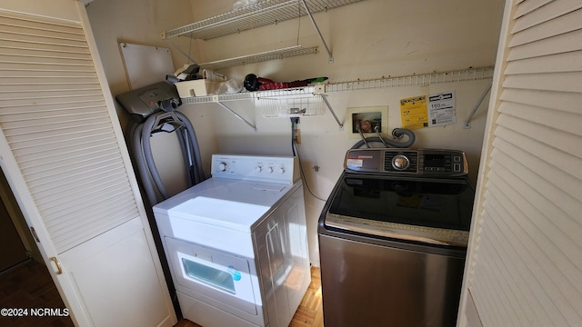 washroom with independent washer and dryer and hookup for a washing machine