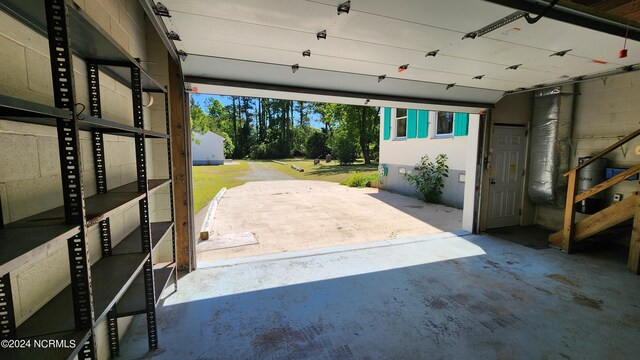 view of garage