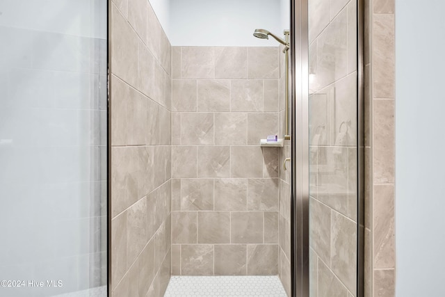 bathroom featuring walk in shower