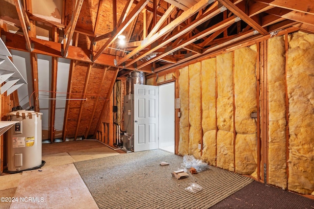 interior space featuring electric water heater