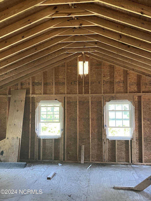 unfinished attic with plenty of natural light