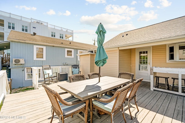 deck featuring a wall mounted AC