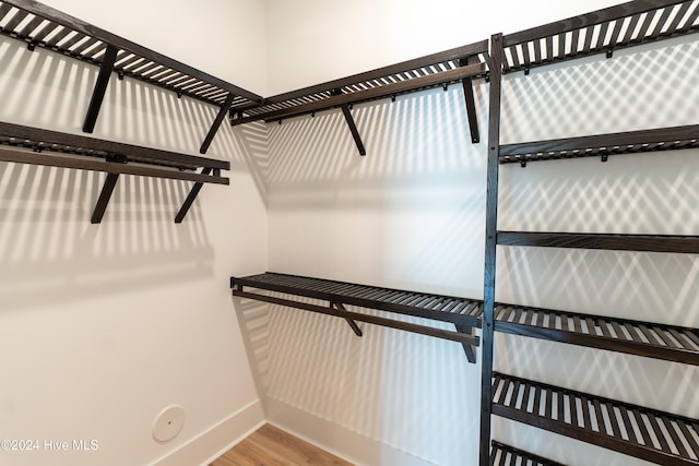 walk in closet featuring light hardwood / wood-style floors