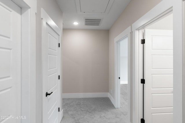 1105 Trisail Ter, Wilmington, NC 28412 - hallway featuring light colored carpet, baseboards, and recessed lighting