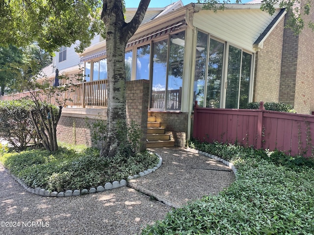 exterior space with a sunroom