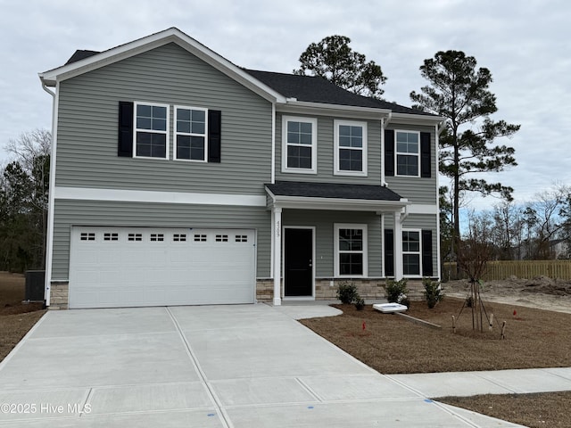 view of front of home featuring a garage