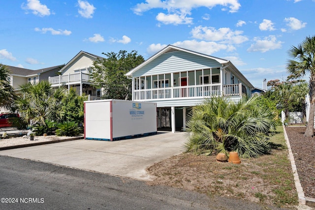 view of raised beach house