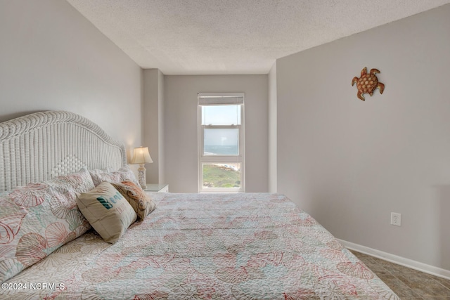 bedroom with a textured ceiling