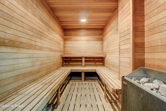 view of sauna