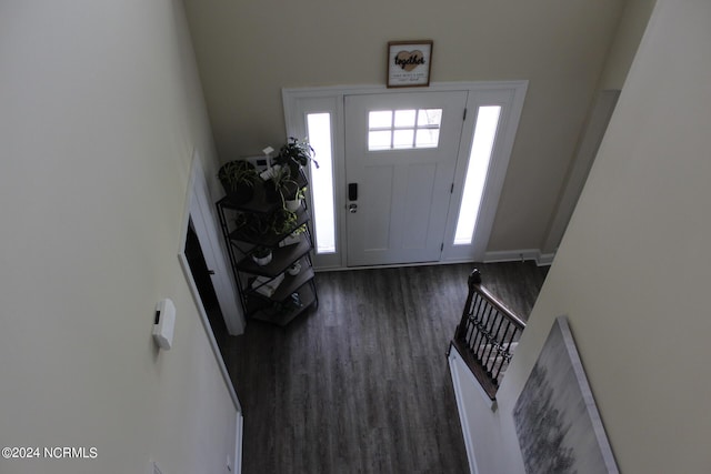 entrance foyer with wood finished floors