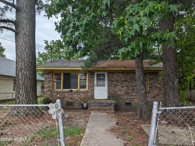 view of single story home