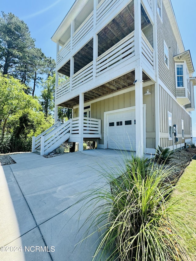 view of home's exterior featuring a garage