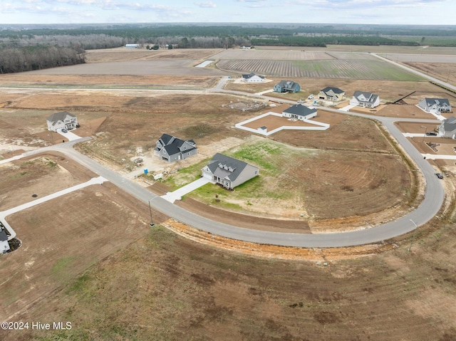 bird's eye view with a rural view