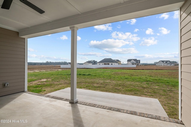 view of patio / terrace with ceiling fan