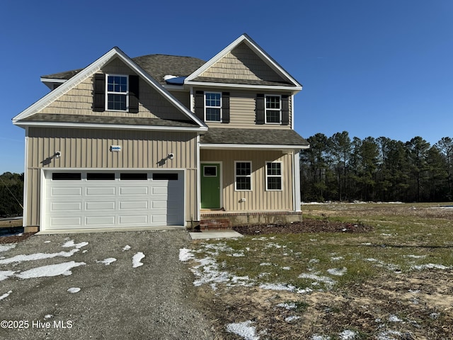 view of front of house with a garage