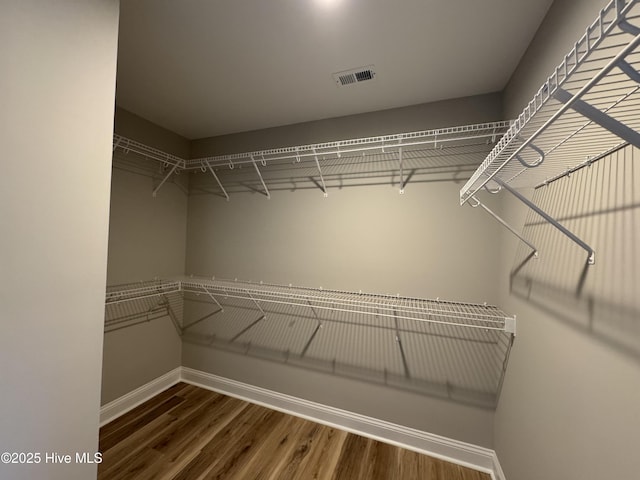 spacious closet with wood-type flooring