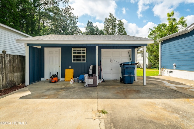 view of garage