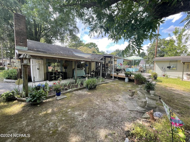 view of yard featuring a deck