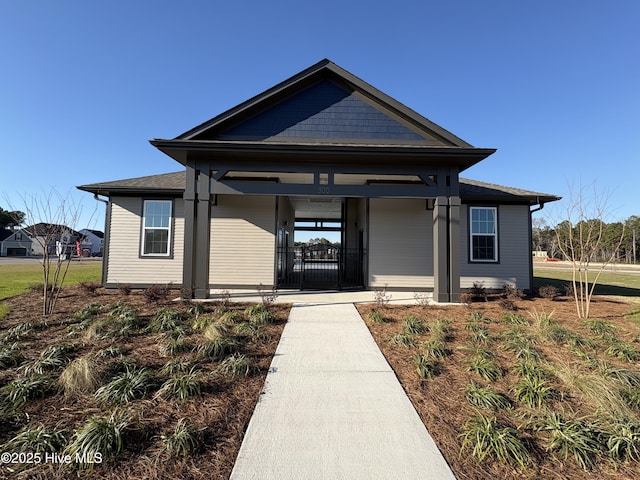 view of front facade featuring covered porch